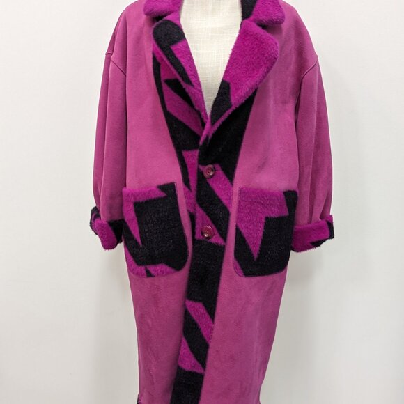 Alex Max Reversible coat Fushcia/Black Size Medium - Picture 4 of 6